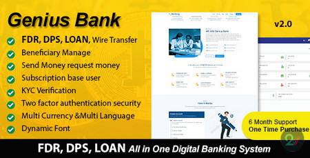دانلود اسکریپت راه اندازی سیستم بانکداری دیجیتال Genius Bank