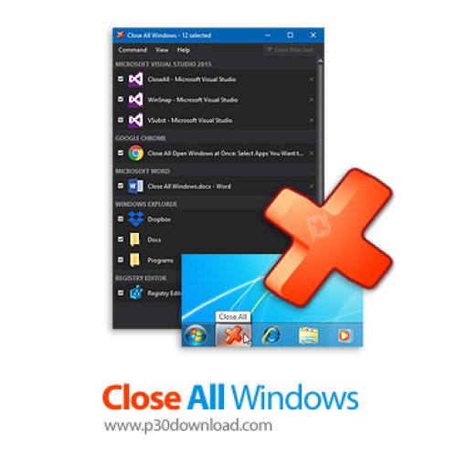 [نرم افزار] دانلود NTWind Close All Windows v5.3 - نرم افزار بستن تمام پنجره ها و برنامه های در حال اجرا با یک کلیک